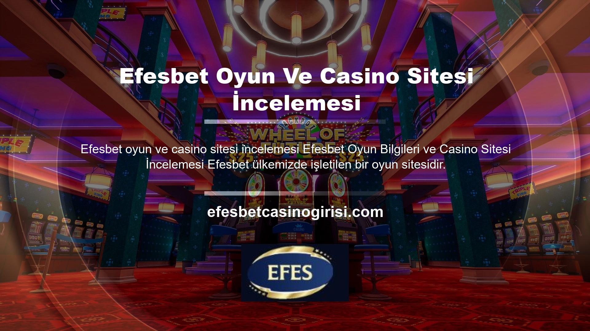 Sitede casino oyunlarının yanı sıra casino oyunları da bulunmaktadır